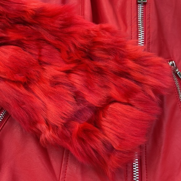 New GUESS Genuine Guess Leather Jacket With Faux SZ S - Picture 5 of 8